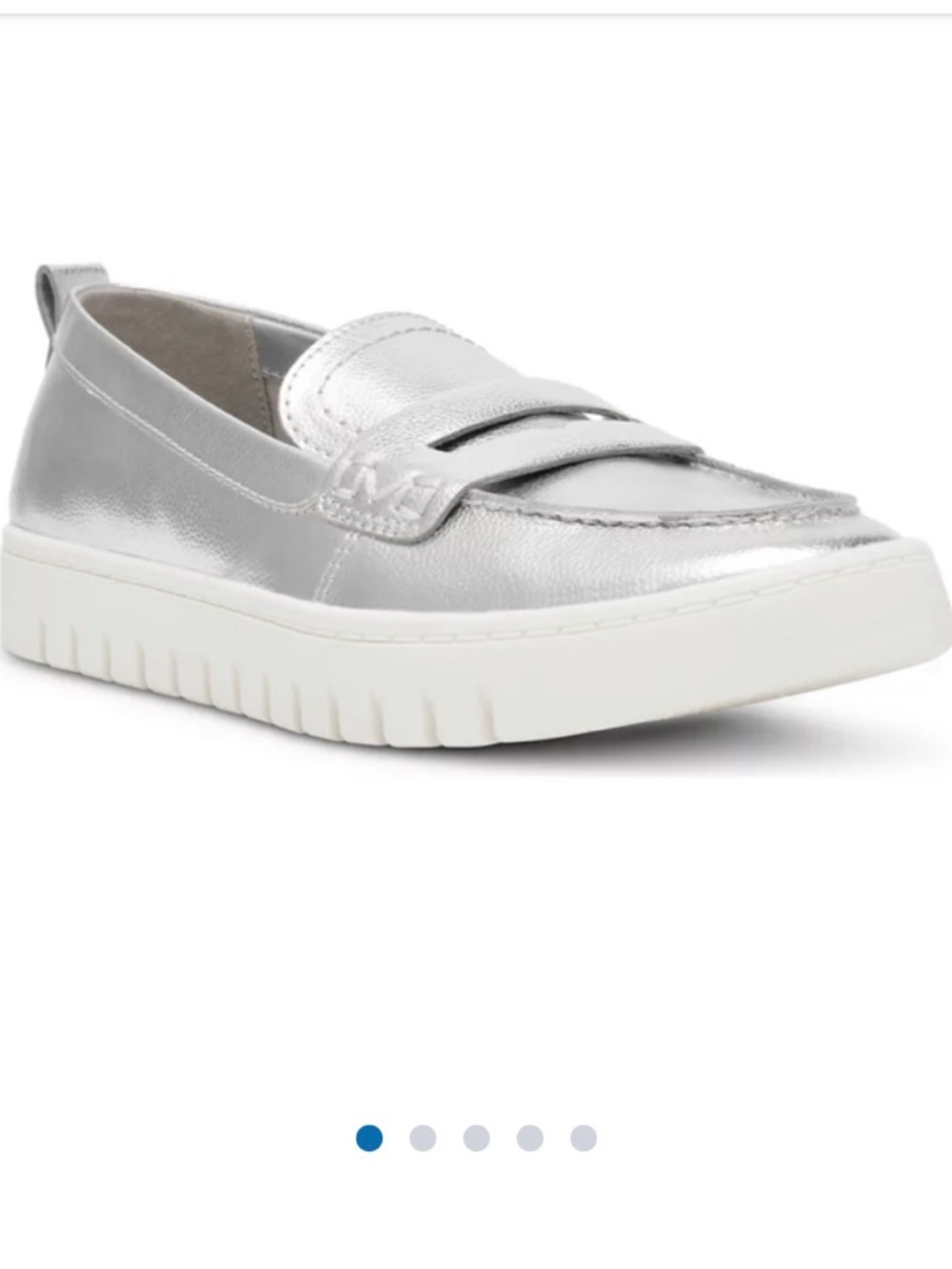 Ann Klein Kinetic Loafers Metallic Silver size 7